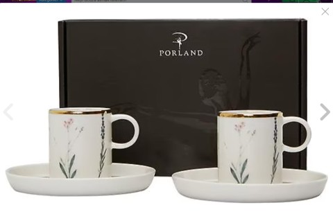 Porland Botanical 2 Kişilik Kahve Fincan Takımı